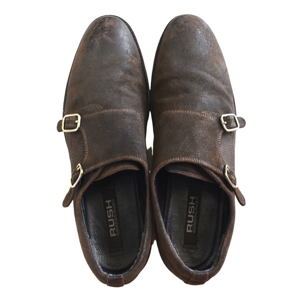 Gordon Rush || Double Monk Strap Allan Leathered Suade Shoe Size 11 - Picture 6 of 6